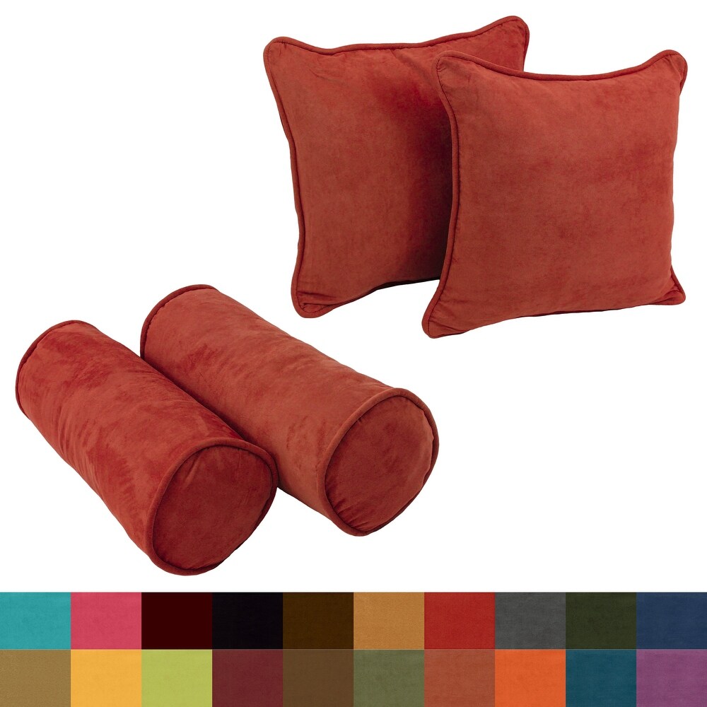 Blazing Needles Microsuede Throw Pillow Set (Set of 4)