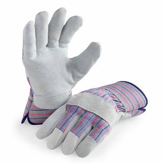 HANDS ON Leather Palm Work Gloves Safety Cuff 72 Pair Value Pack LP4300-L-72PK