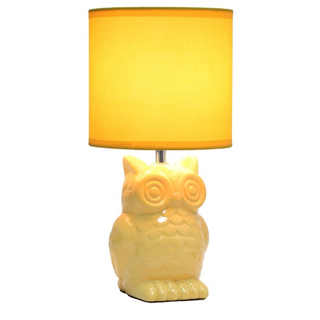 Contemporary Ceramic Owl Bedside Table Lamp With Matching Fabric Shade Simple Design