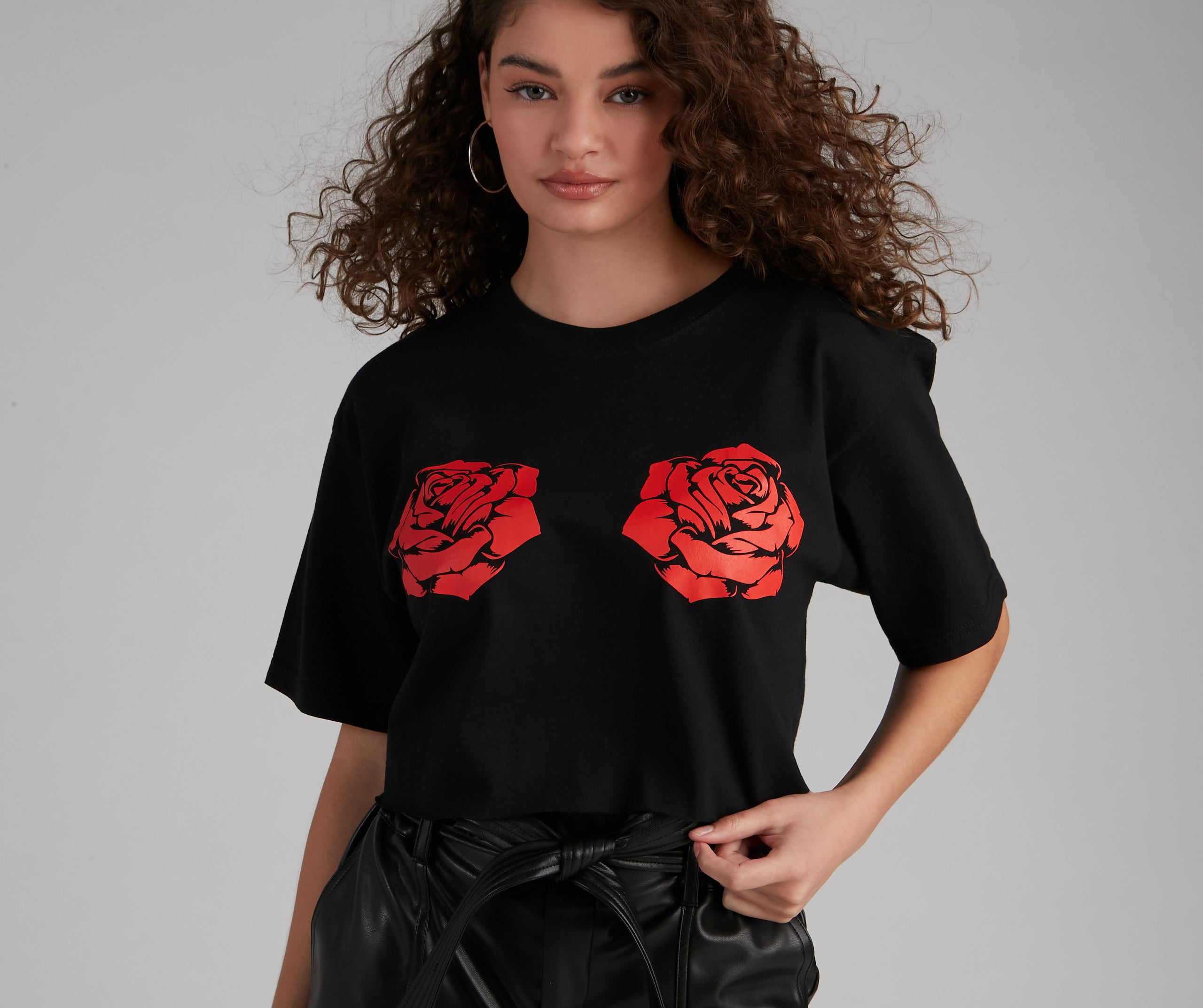 Roses Please Cutoff Graphic Tee