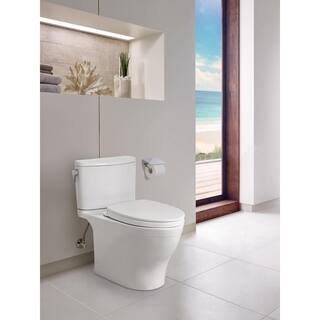 TOTO Nexus 1G 2-Piece 1.0 GPF Single Flush Elongated ADA Comfort Height Toilet with CEFIONTECT in Cotton White Seat Included MS442124CUFG#01