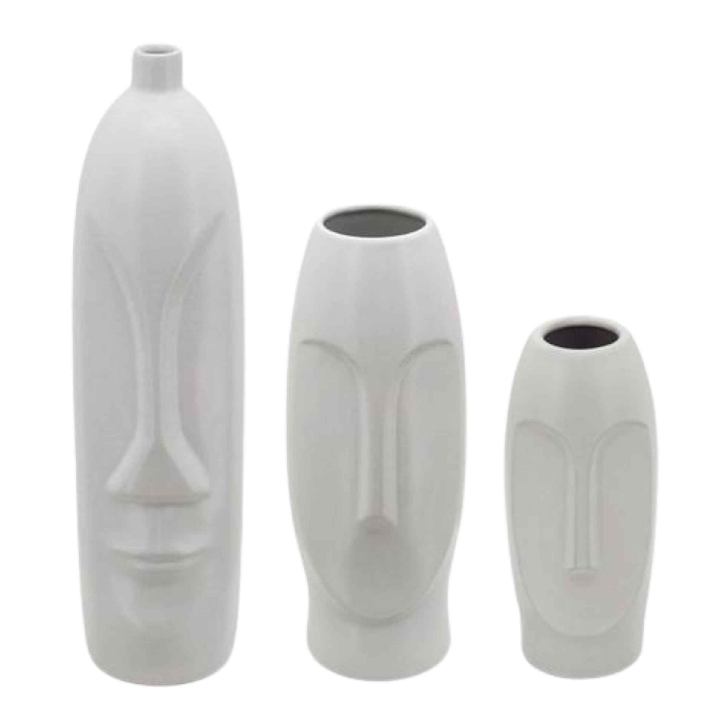 Face Vase 33 Cm - White 15763-01