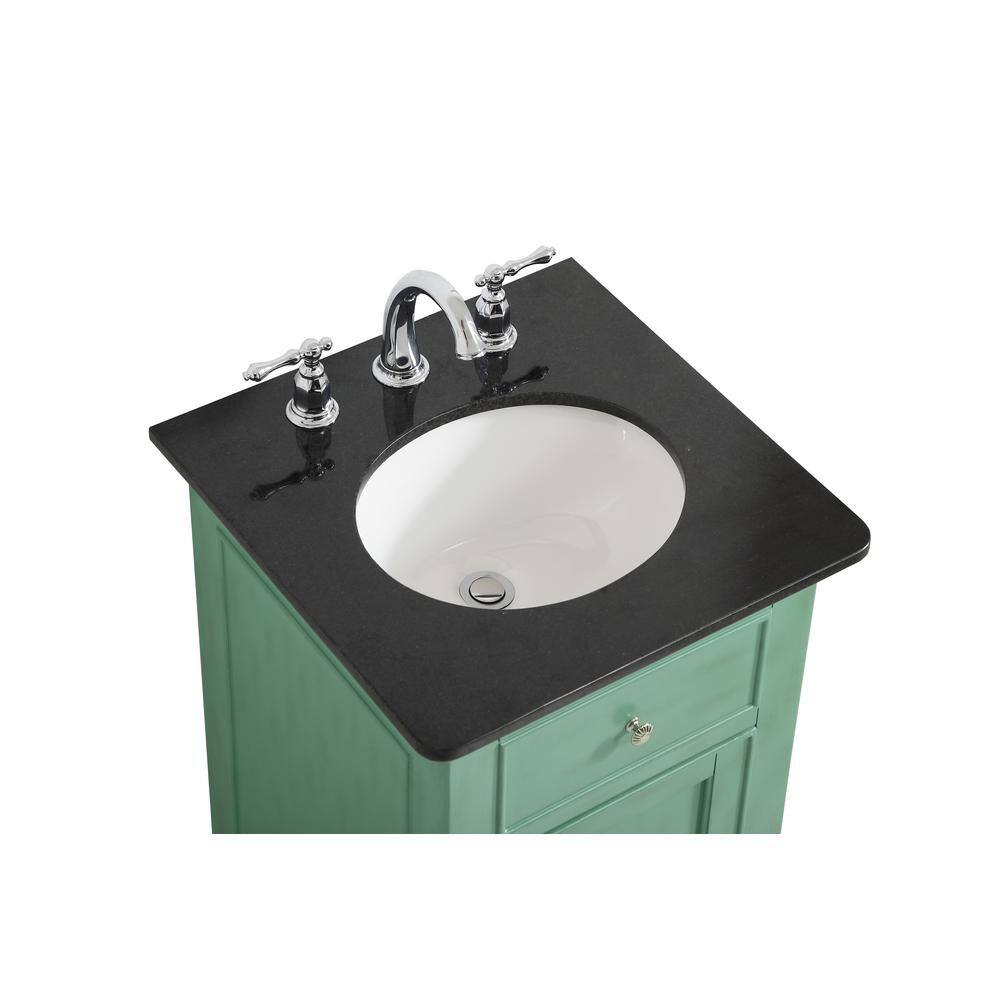 Simply Living 19 in. W x 19 in. D x 35 in. H Bath Vanity in Vintage Mint with Black Granite Granite Top SL36957VM