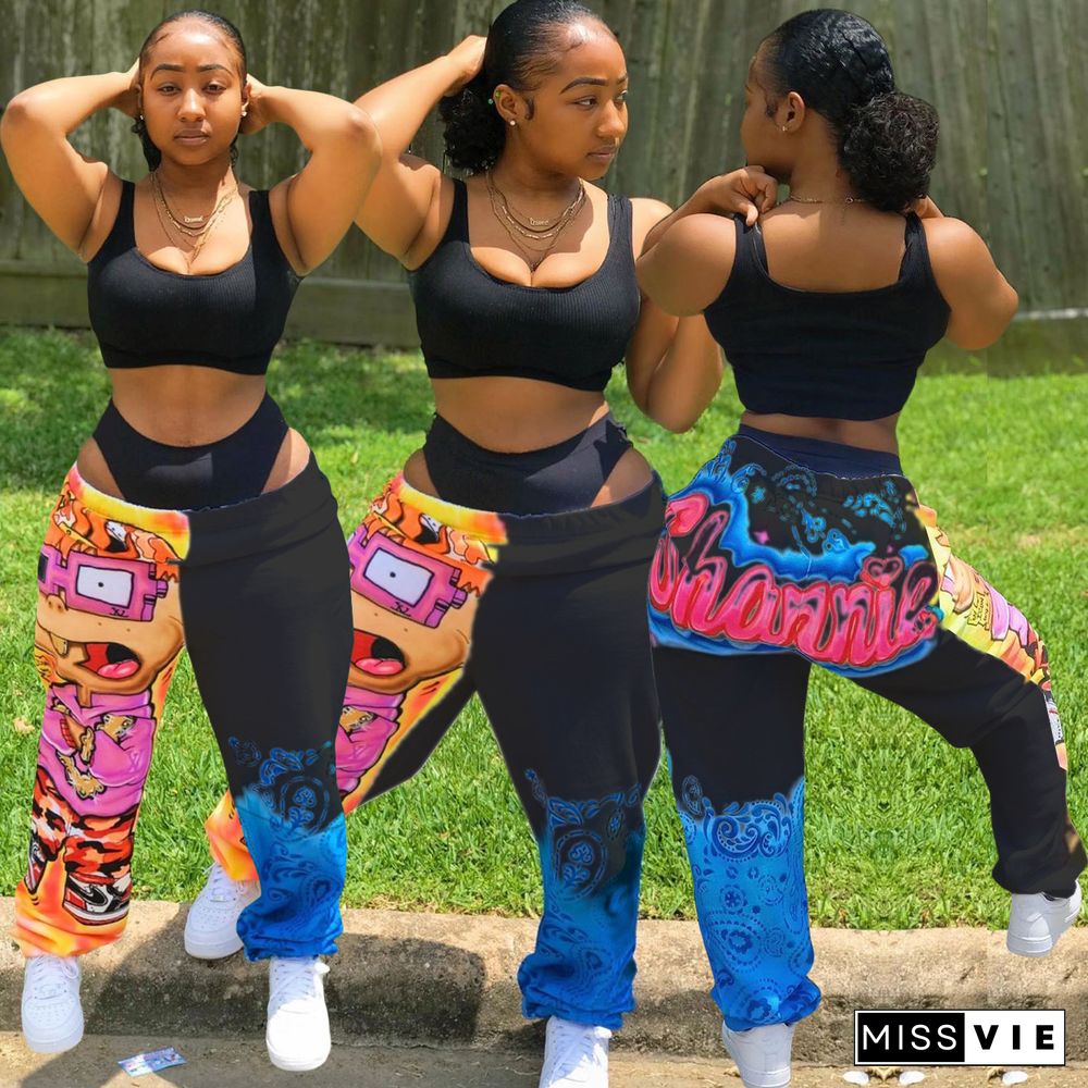 Urban Digital Positioning Printing Sports Harem Pants