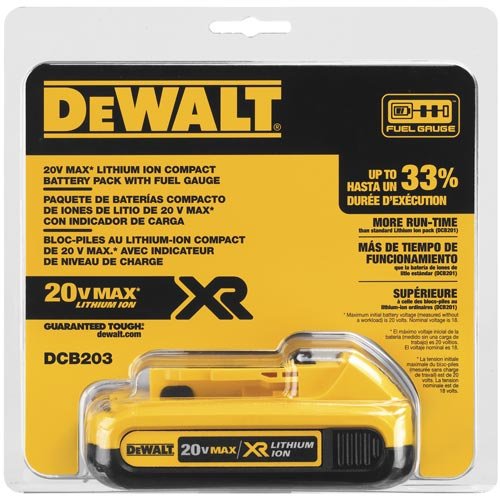 DEWALT DCB203 20V Max 2.0AH Compact XR Li-Ion Battery Pack