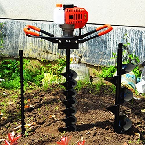 TFCFL 52cc Gas Powered Earth Auger Post Hole Digger Borer Fence Ground Drill 4"/ 6"/ 8" Bits Petrol Auger Set Post Auger