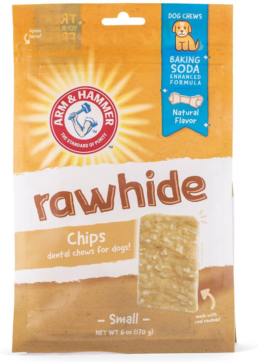 Arm and Hammer Small Rawhide Chips Dog Treats， 6-oz bag