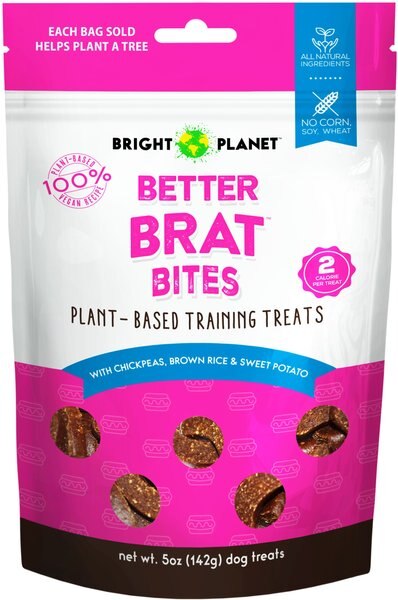 Bright Planet Pet Better Brat Pork Flavored Soft and Chewy Dog Training Treats， 5-oz bag