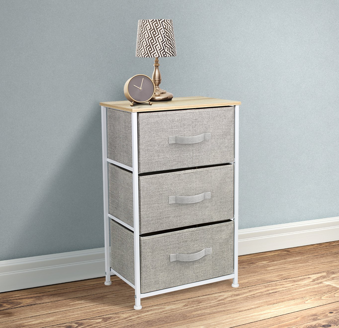 Sorbus Nightstand with 3 Drawers - Bedside Furniture and Accent End Table Storag