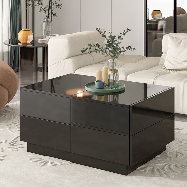 Extendable Coffee Table with 4 Drawers