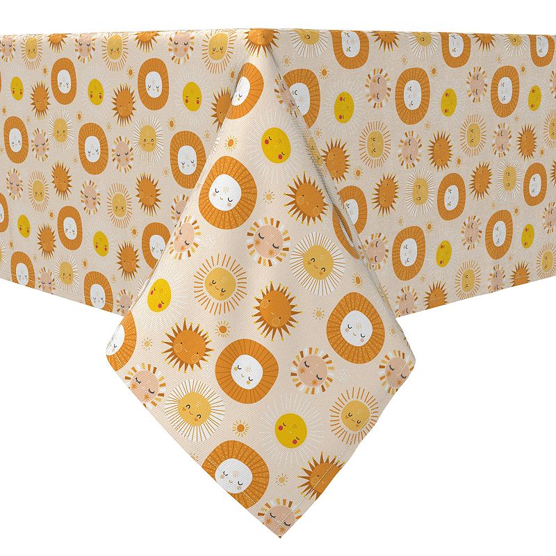 Square Tablecloth， 100% Cotton， 60x60， Sunshine Smiles