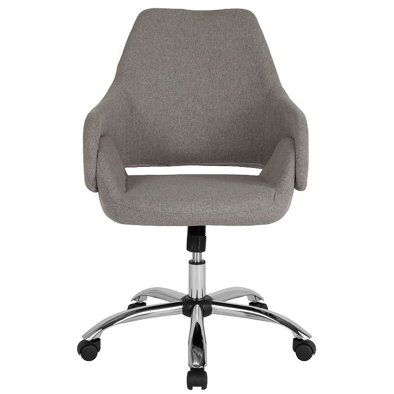 Merrick Lane Antwerp Office Chair Ergonomic Executive Mid-Back Design In Contemporary Brown Fabric With 360▲ Swivel And Height Adjustment