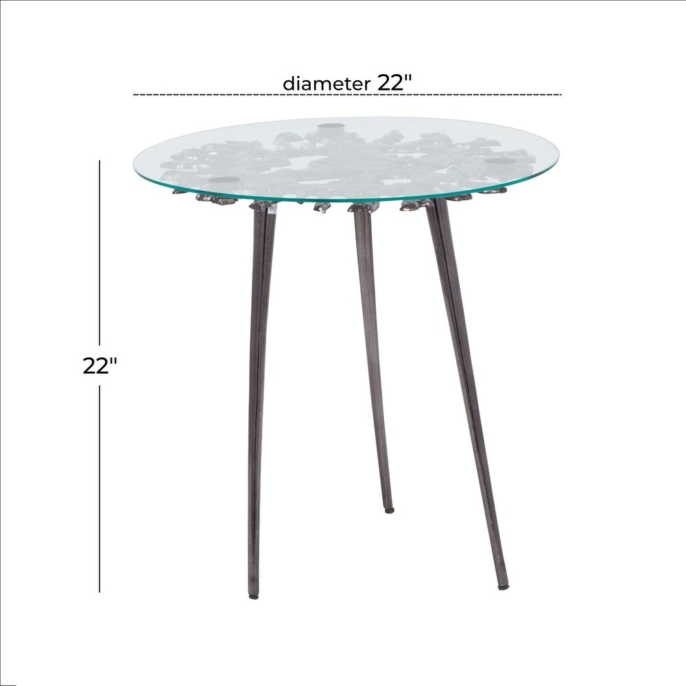 Aluminum Modern Accent Table   22 x 22 x 22