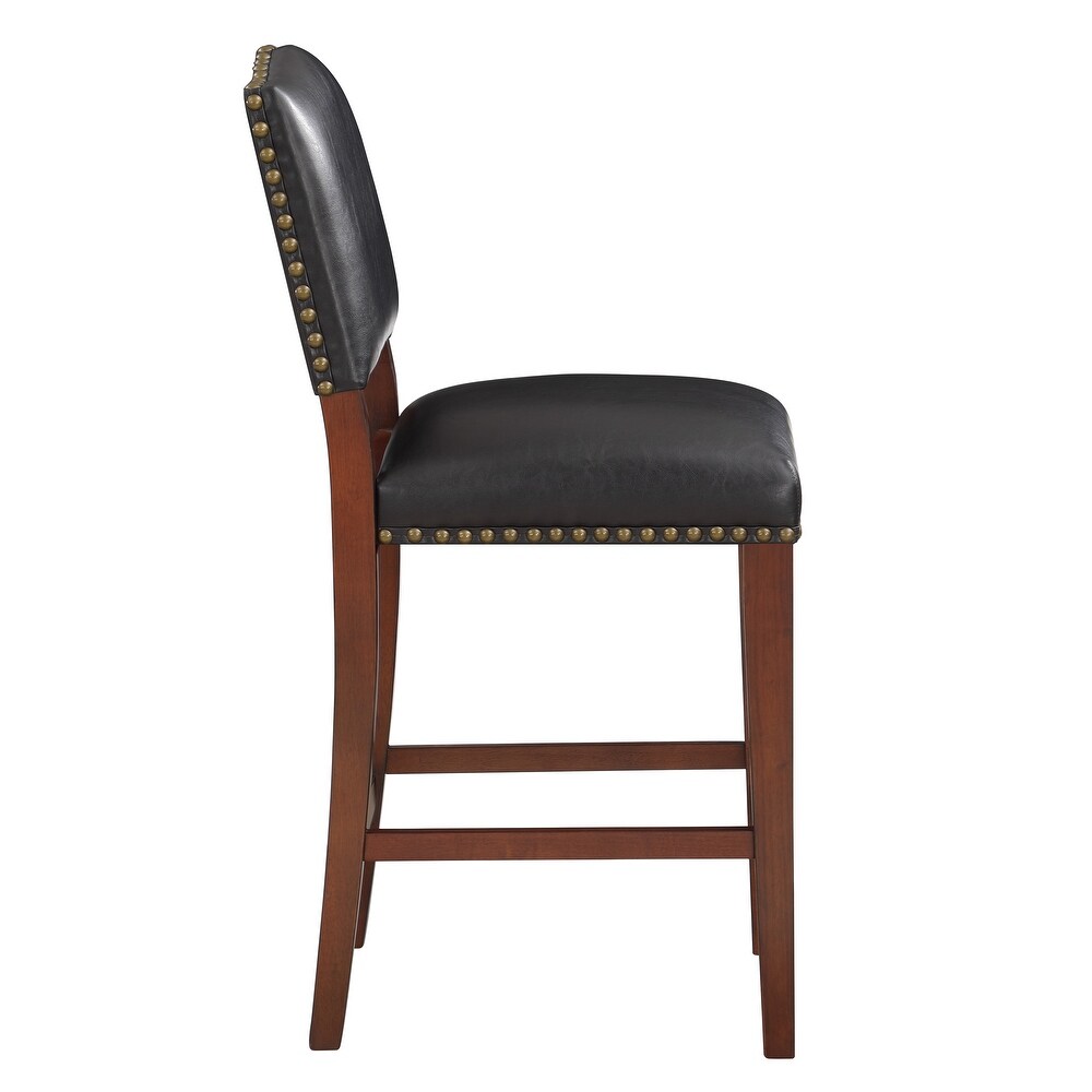 Deja Faux Leather Counter Stool with Nail Heads by Greyson Living