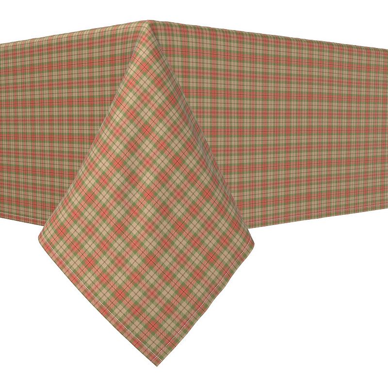 Square Tablecloth， 100% Polyester， 60x60， Thanksgiving Retro Tartan Plaid