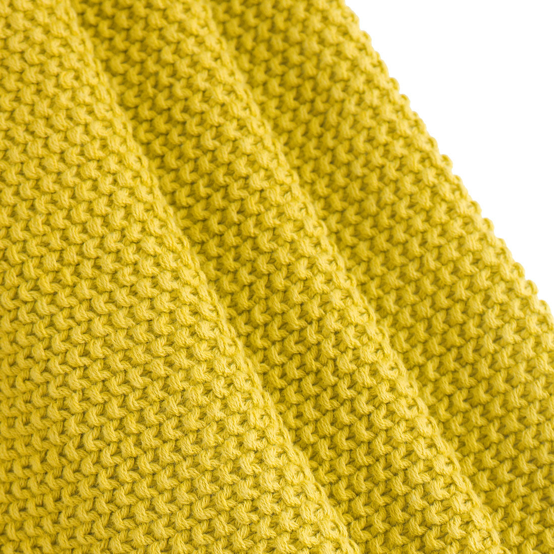 PiccoCasa Solid Knit Cotton Blanket for Couch and Sofa  Yellow 50