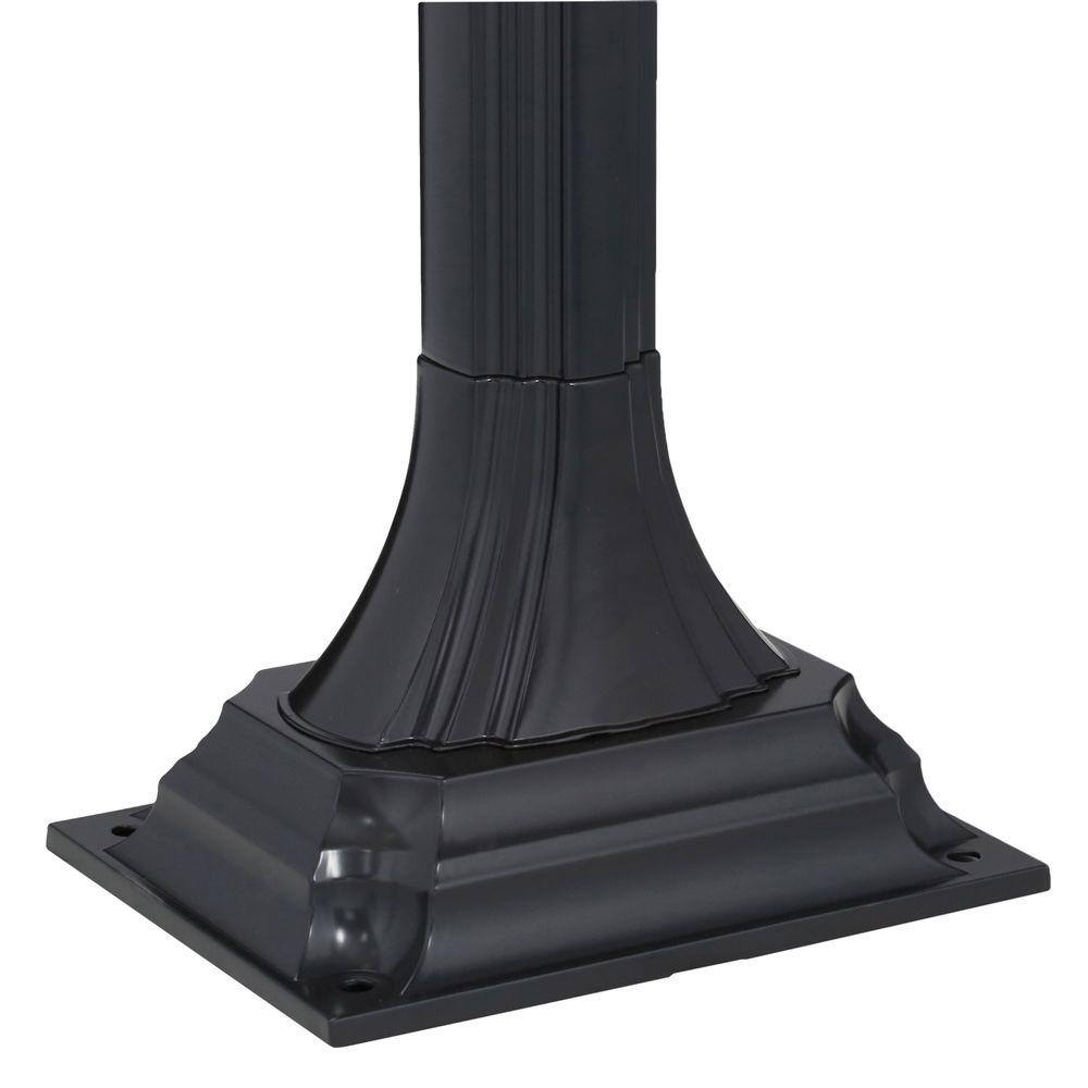 Architectural Mailboxes Pedestal Black Large Aluminum Locking All-In-One Mailbox and Post Combo PED00BAM