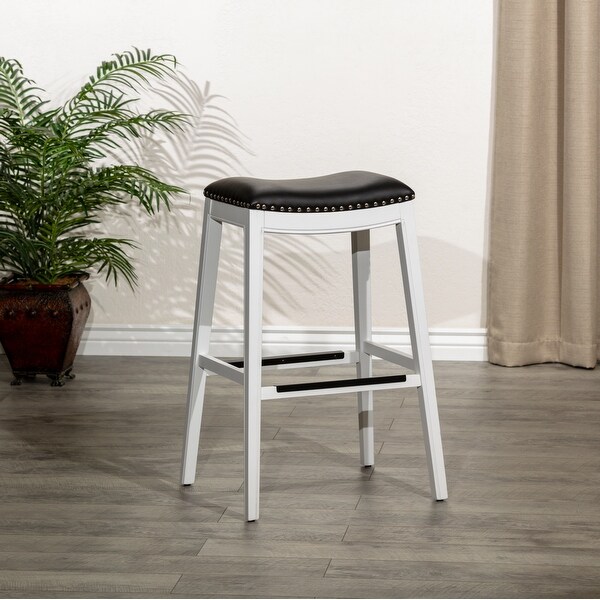 DTY Indoor Living Durango Leather Saddle Stool