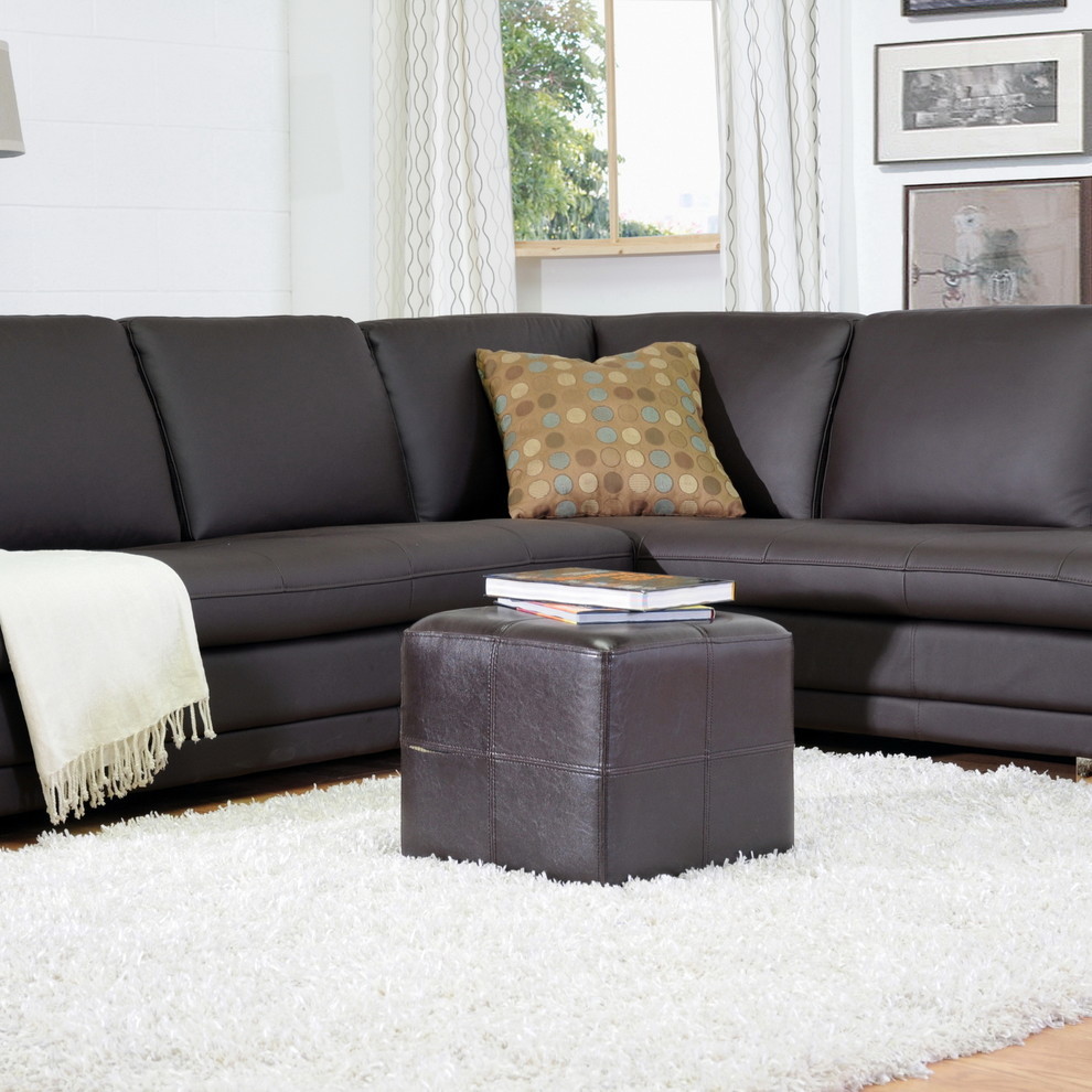 Baxton Studio Nox Dark Brown Ottoman   Contemporary   Footstools And Ottomans   by HedgeApple  Houzz