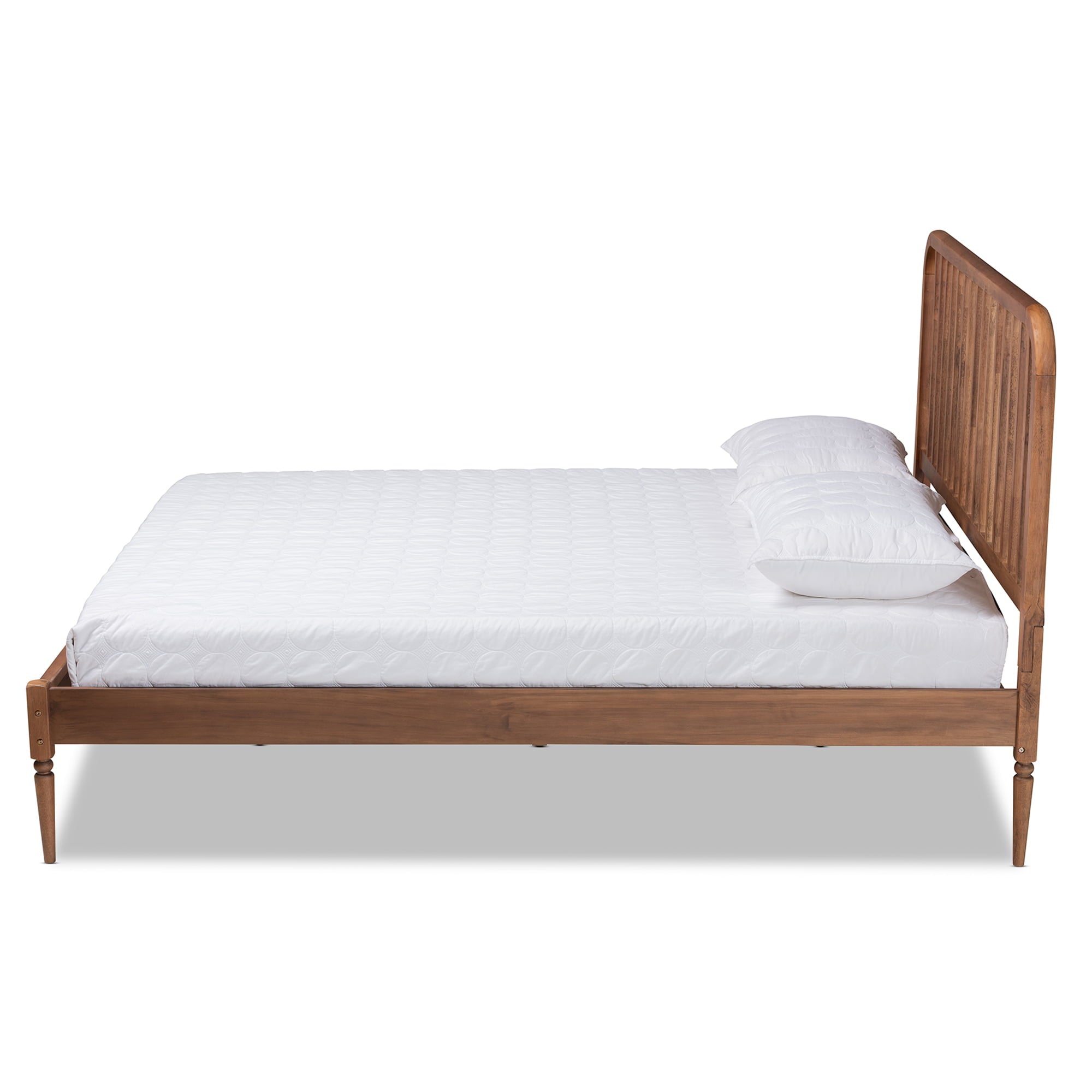 Baxton Studio Neilan Modern and Contemporary Walnut Brown Finished Wood Queen Size Platform Bed