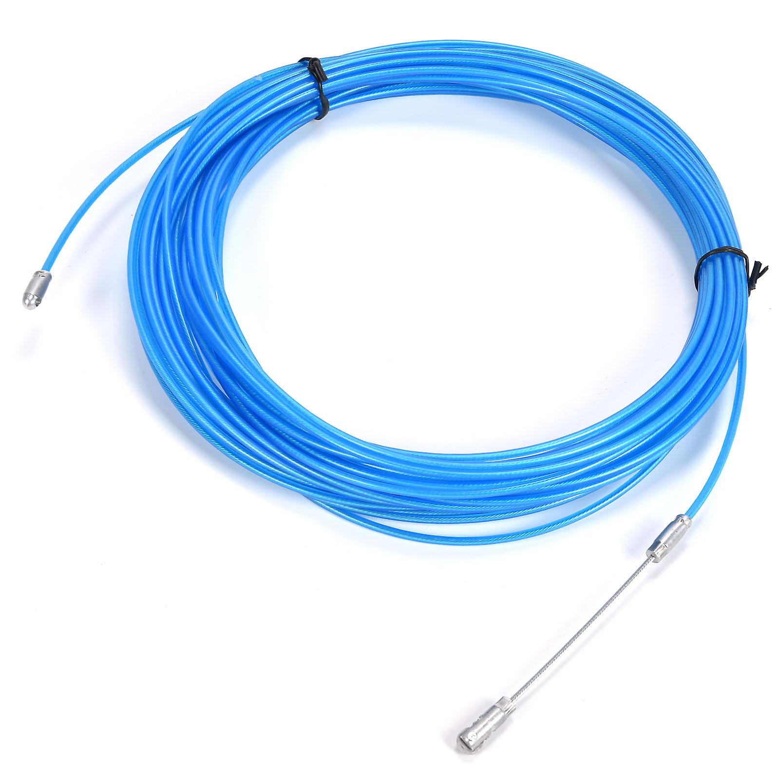 Steel Wire Cable Multifunctional Anti Oxidation Plastic Coated Rope For Hoist Lifting Traction Blue Color(25m 82ft )