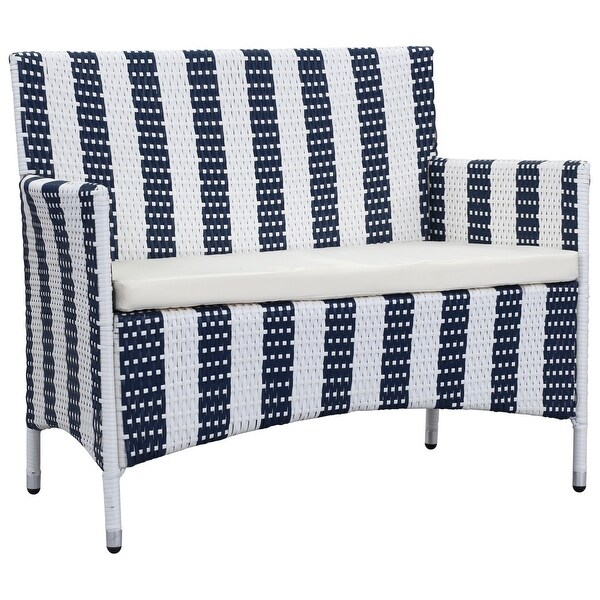 SAFAVIEH Outdoor Living Figueroa Navy/ White Patio Set (4piece)