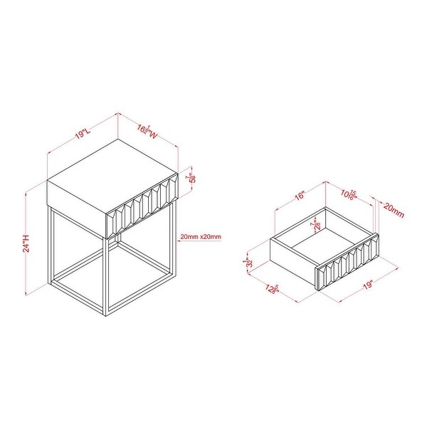 Furniture of America Bird Mid-Century Modern 1-drawer Accent Table