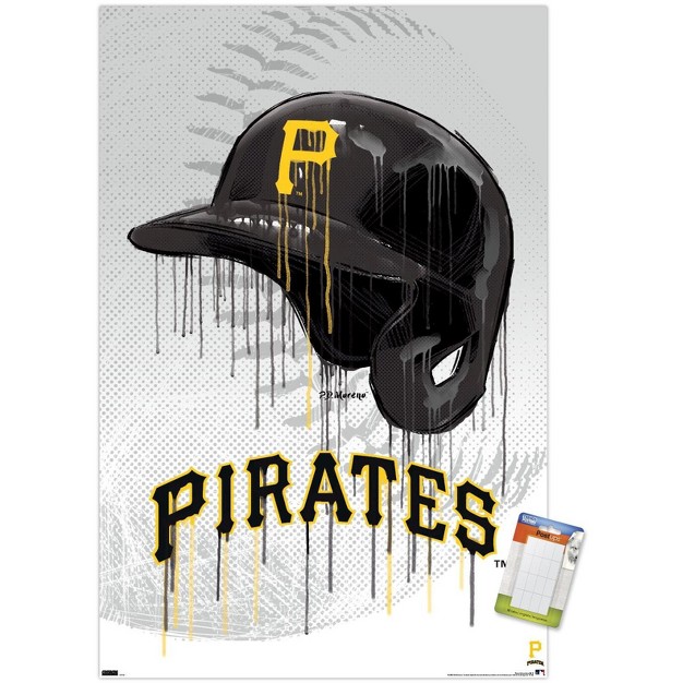 Trends International Mlb Pittsburgh Pirates Drip Helmet 22 Unframed Wall Poster Prints