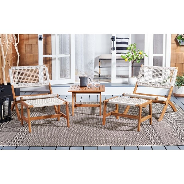 SAFAVIEH Casella Acacia/ Rope Outdoor Chair and Table Set