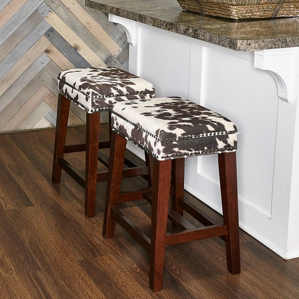 Ian Brown Cow Print Counter Stool