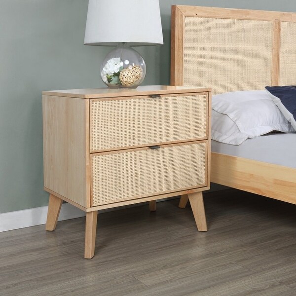 Beelner 2-Drawer Nightstand， Natural Cane - as picture? - - 37990840