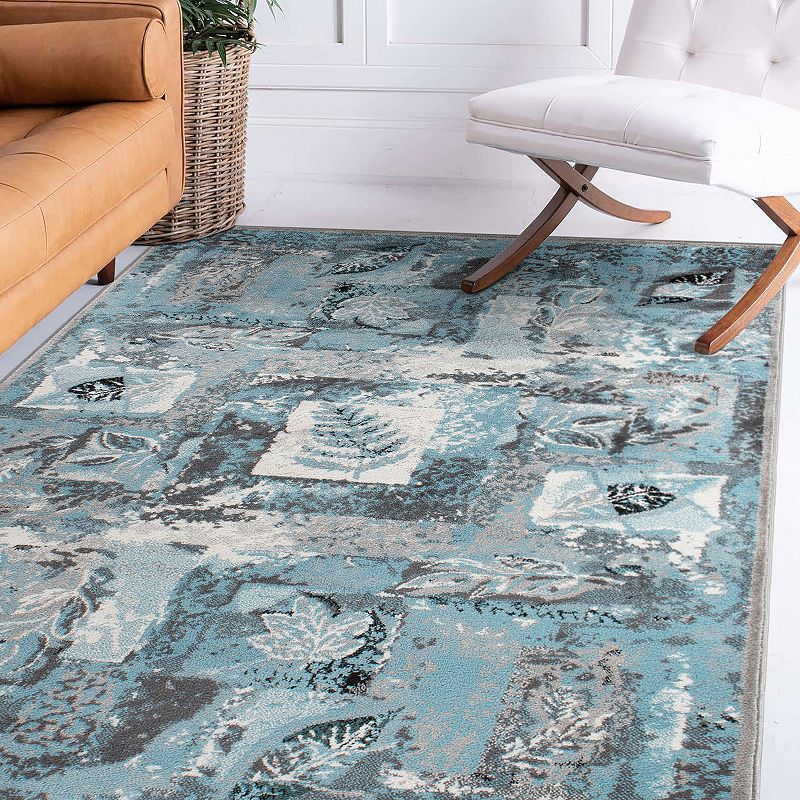 World Rug Gallery Contemporary Distressed Floral Area Rug