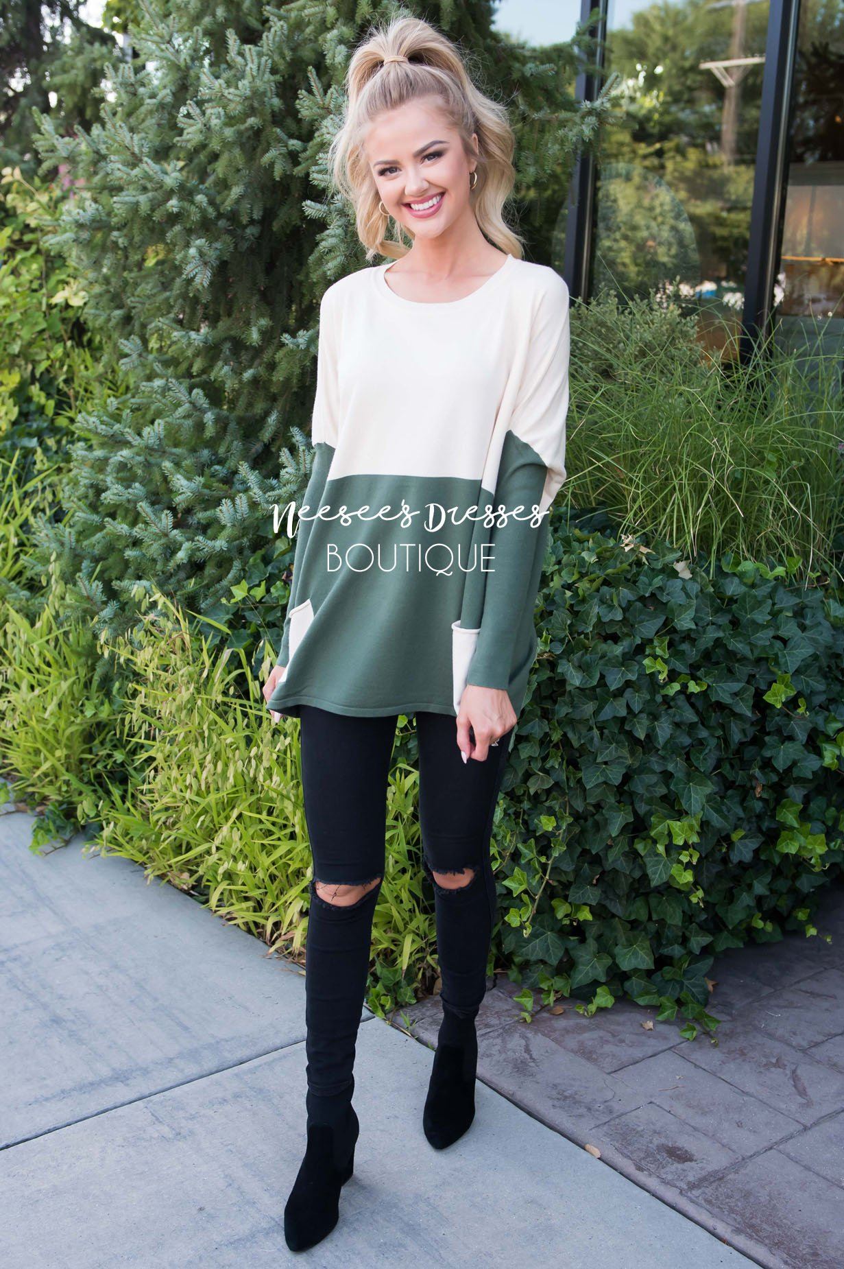 A Walk in the Park Block Sweater