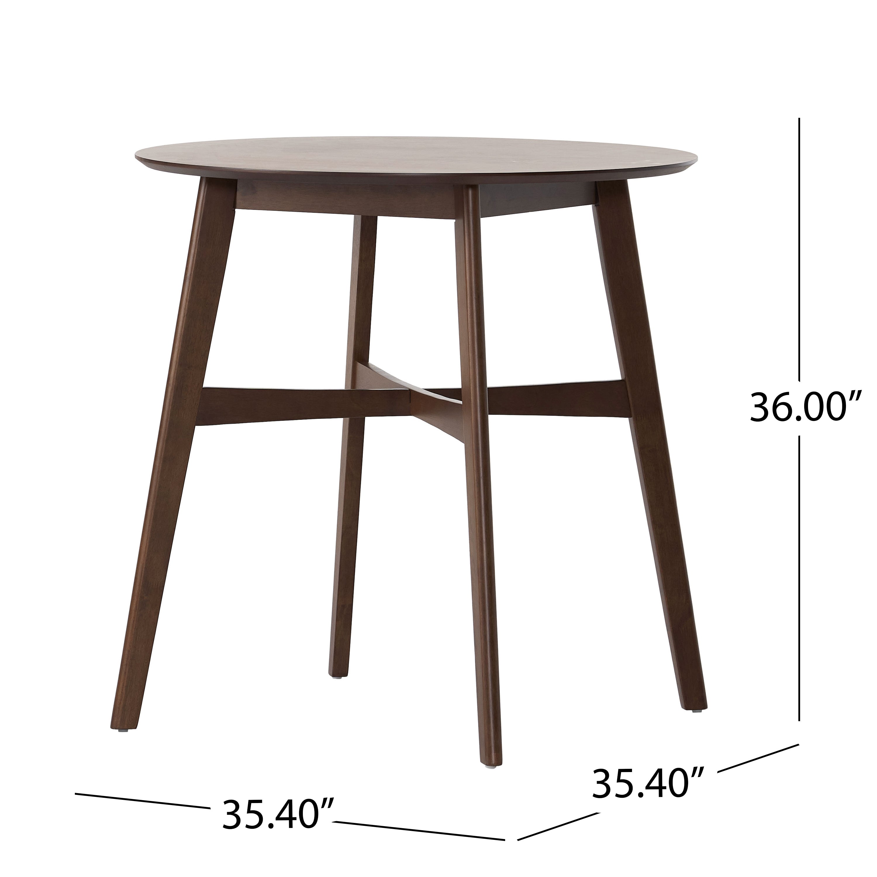 Helen Mid-Century Round Counter Height Dining Table with X-Stretcher