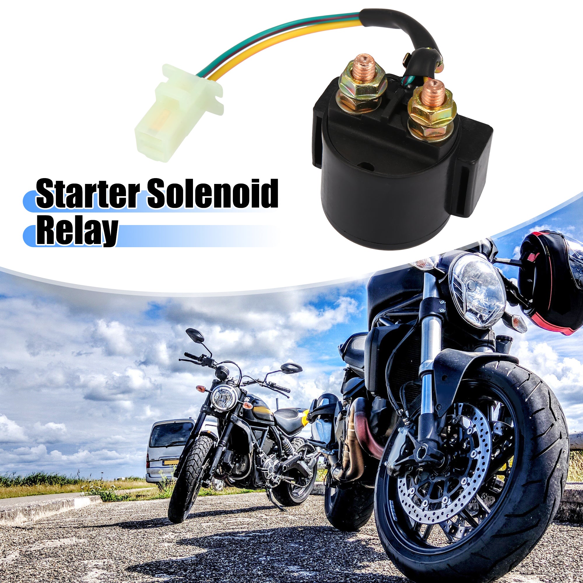 Motorcycle Starter Solenoid Relay Replacement for Yamaha 400 YFM400 FW 4X4 1993-1998 Black