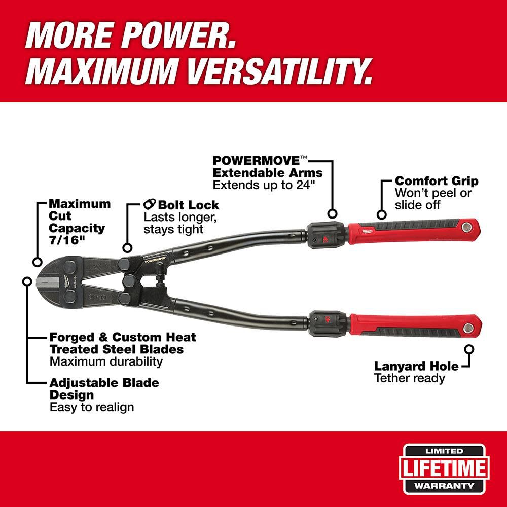 Milwaukee 24 in. Adaptable Bolt Cutter with POWERMOVE 48-22-4124 from Milwaukee