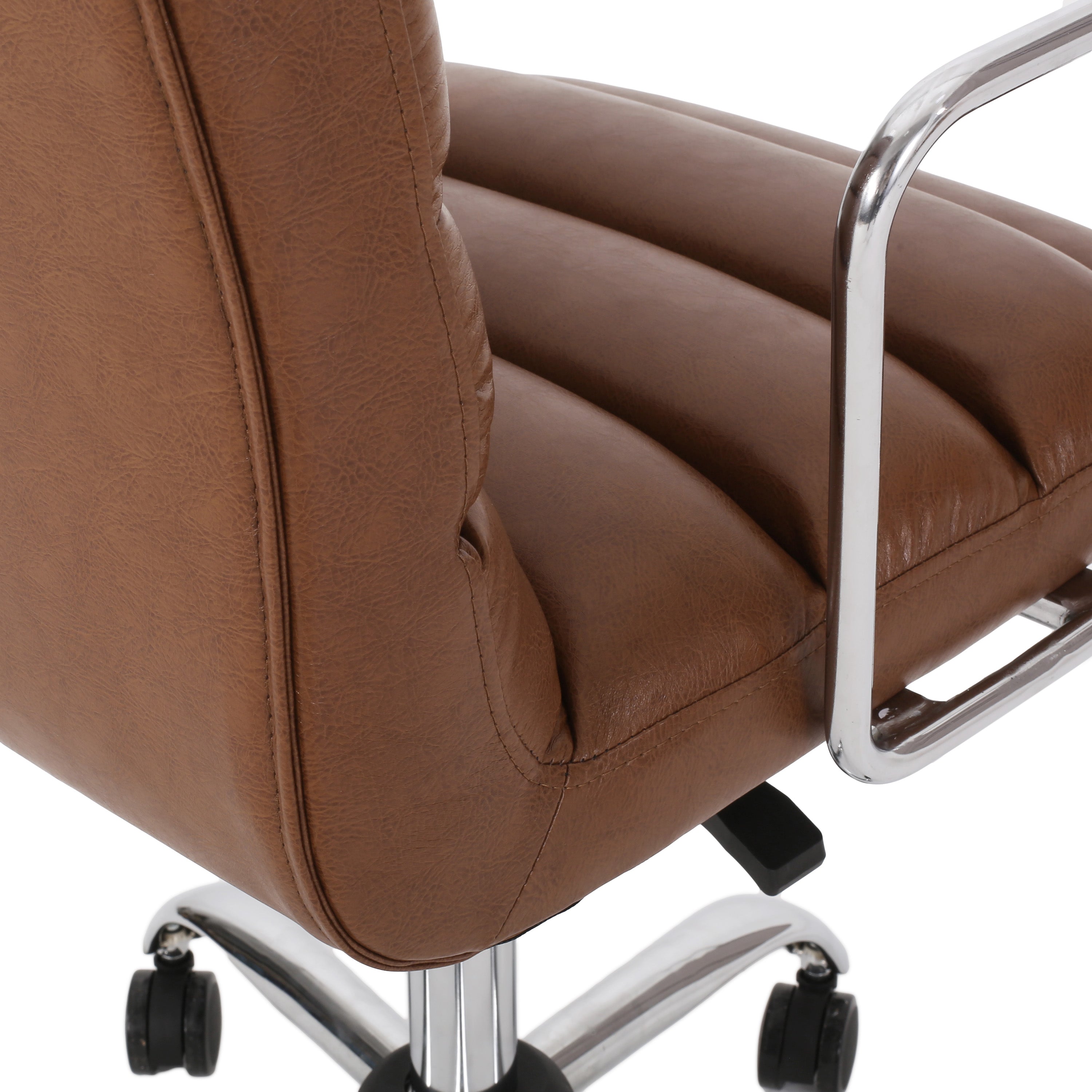 Gilmans Contemporary Faux Leather Channel Stitch Swivel Office Chair