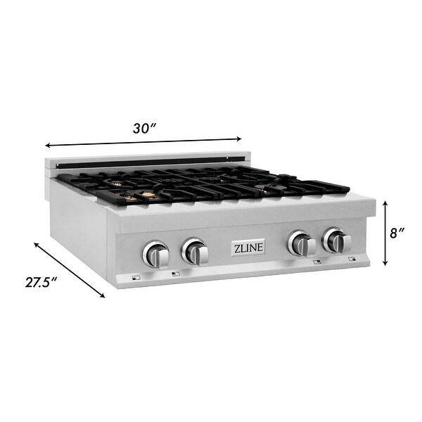 ZLINE Porcelain Gas Stovetop in Fingerprint Resistant Stainless Steel with Gas Burners