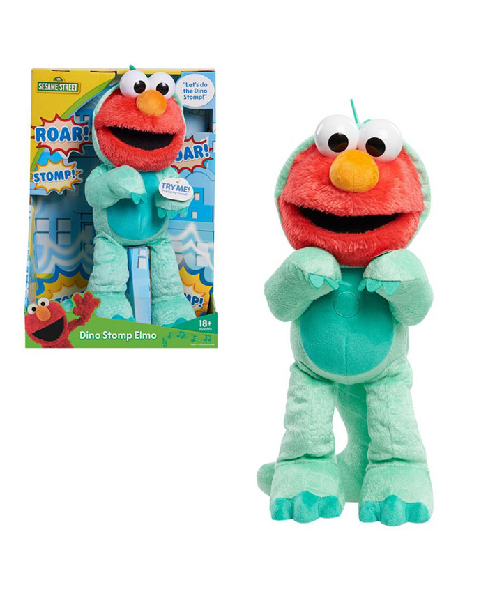 Sesame Street Dino Stomp Elmo 13-Inch Plush Stuffed Animal Sings and Dances