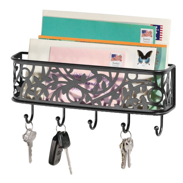 Mdesign Metal Wall Mount Entryway Storage Mail Sorter Basket