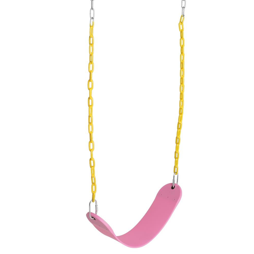 Zimtown Kids Belt Swing Swing Set Accessories with Chain，Pink