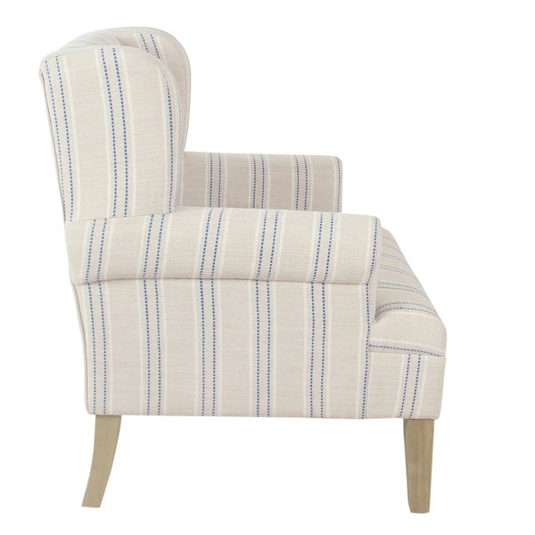 HomePop Emerson Rolled Arm Accent Chair - Blue Calypso Stripe