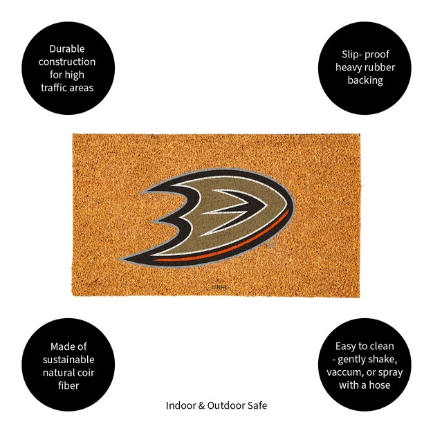 Evergreennhlanaheim Ducks Logo Natural Coir 28 X 16 Inches Indoor Outdoor Doormat