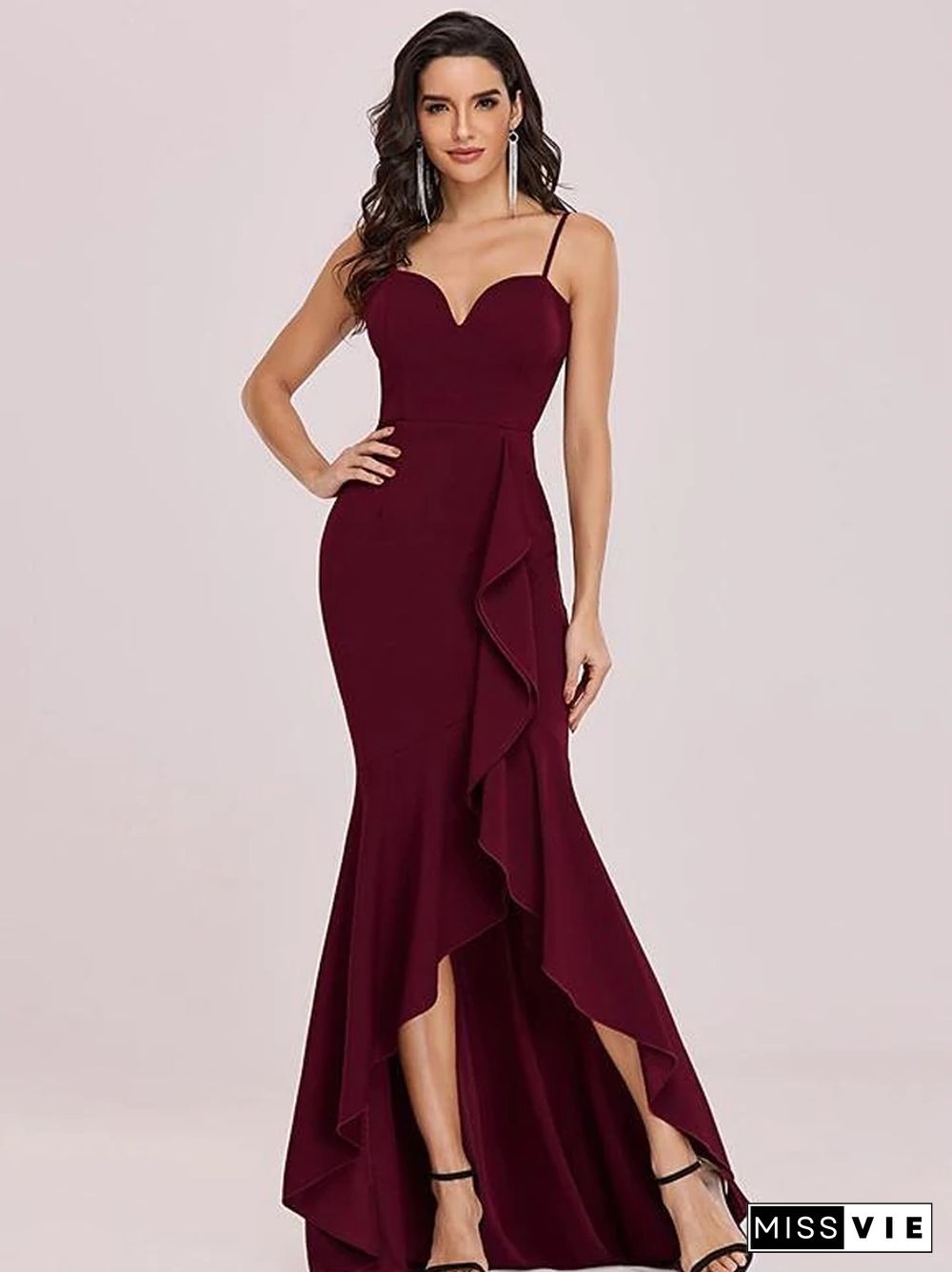 Women's Trumpet / Mermaid Dress Maxi long Dress Sleeveless Solid Color Fall Spring Formal Sexy Red S M L XL XXL 3XL 4XL