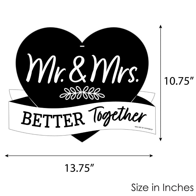 Big Dot Of Happiness Mr And Mrs Hanging Porch Black And White Wedding Or Bridal Shower Outdoor Decorations Front Door Decor 1 Piece Sign