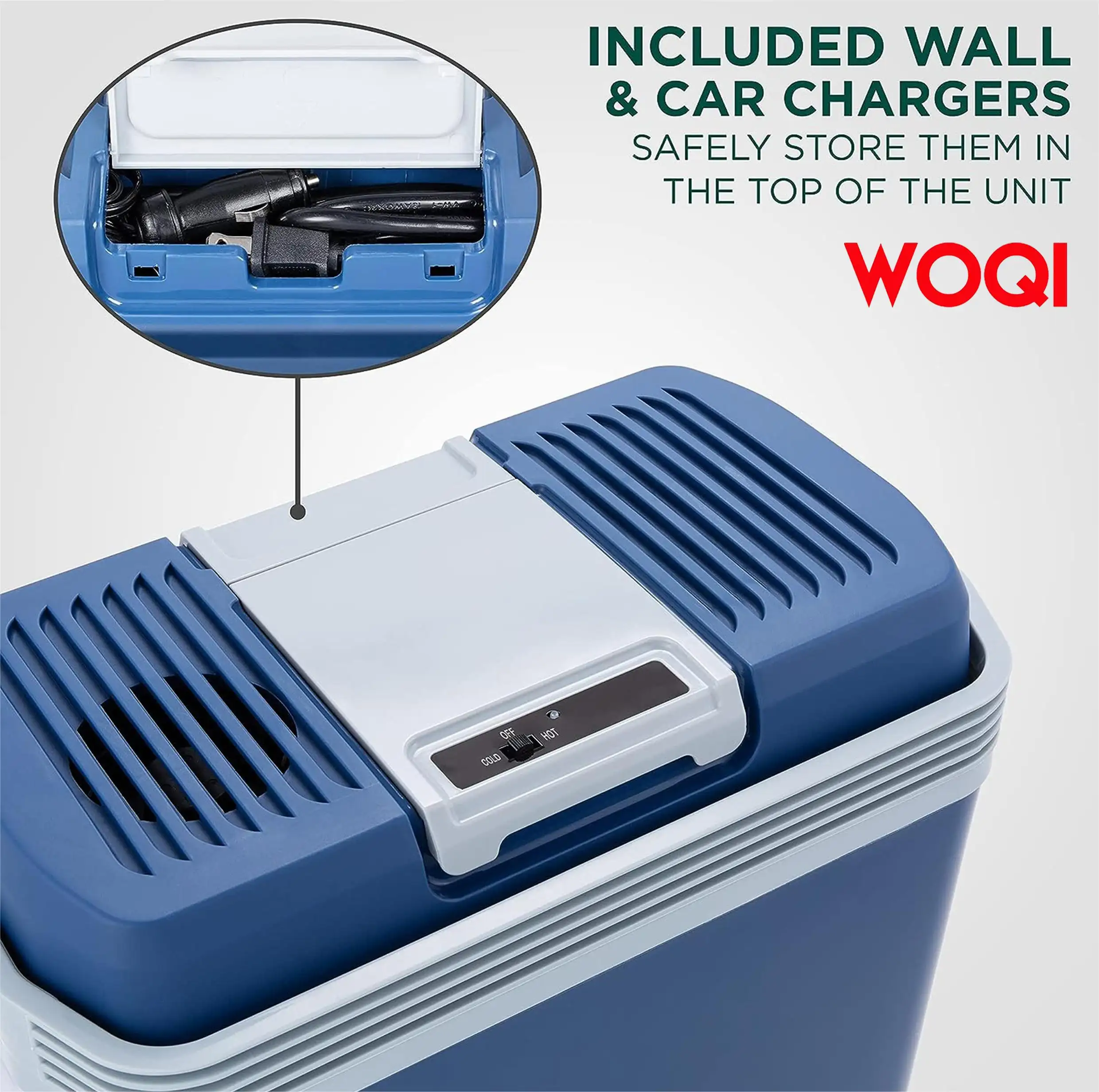 WOQI electric cooler and heater  portable thermoelectric  refrigerator  for camping  travel  and picnics