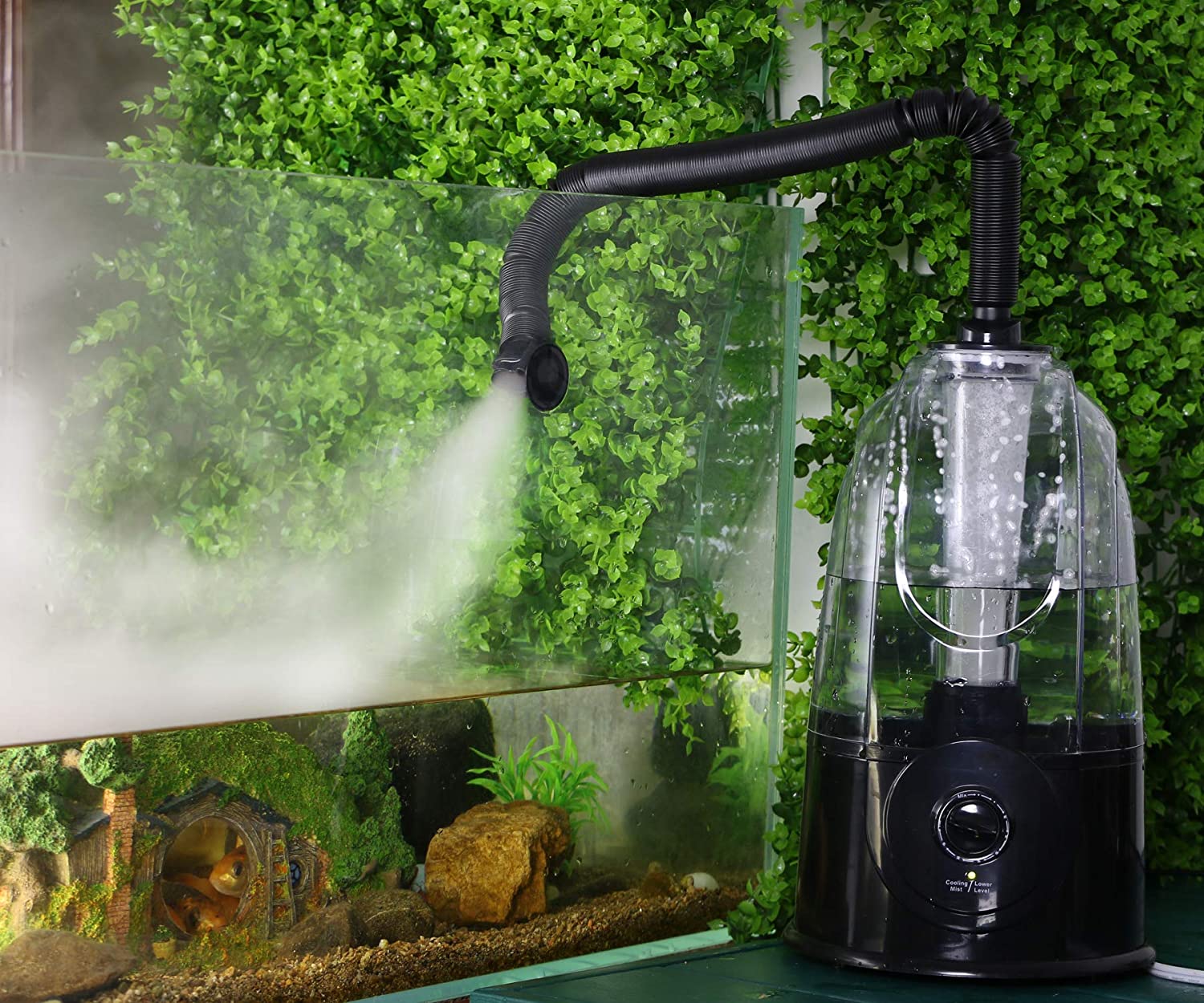 Coospider Reptile Fogger Terrariums Humidifier Fog Machine Mister 3L Large Size Ideal for Paludarium/Vivarium/Reptiles/Amphibians/Herps