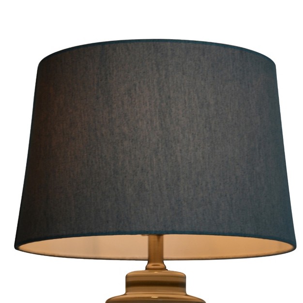 Large Linen Mod Drum Lampshade Gray