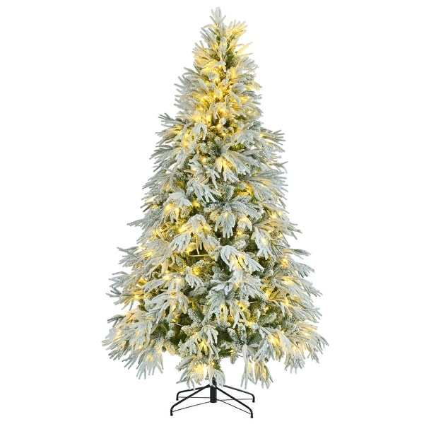 7.5FT PreLit Spruce Snow Flocked Christmas Tree