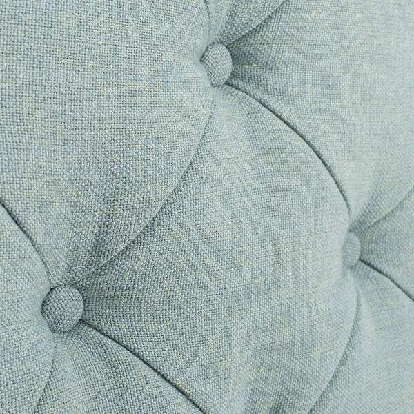 SAFAVIEH Arebelle Sky Blue Upholstered Tufted Headboard - Silver Nailhead (Queen) - - 9989379